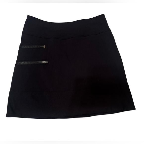 Athleta Tee Time Black Skort Double Zipper Mini Skirt Built In Shorts Sz XXS - Picture 1 of 10